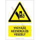 Kézsérülés veszély figyelmeztető piktogram tábla