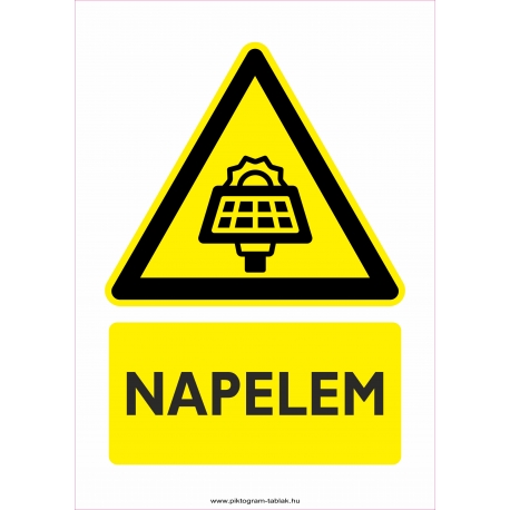 Napelem figyelmeztető piktogram tábla