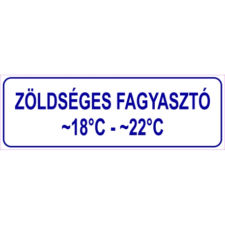 Zöldséges fagyasztó HACCP tábla