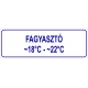 Fagyasztó HACCP tábla