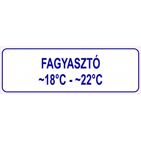 Fagyasztó HACCP tábla