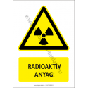 Radioaktív anyag figyelmeztető piktogram tábla