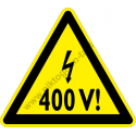 400 V figyelmeztető piktogram matrica