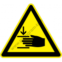 A kéz sérülésének veszélye figyelmeztető piktogram matrica