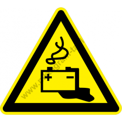 Akkumulátor helyiség figyelmeztető piktogram matrica