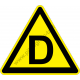 D tűzveszélyességi fokozat figyelmeztető piktogram matrica