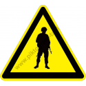 Fegyveres őrrel őrzött terület figyelmeztető piktogram matrica