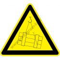Függő teher figyelmeztető piktogram matrica