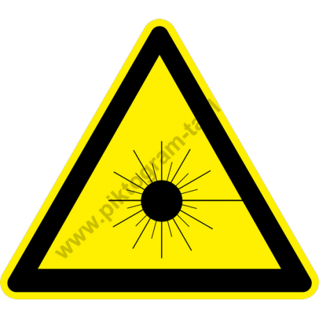 Lézersugár figyelmeztető piktogram matrica