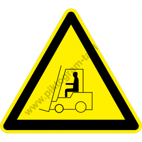Targonca közlekedés figyelmeztető piktogram matrica