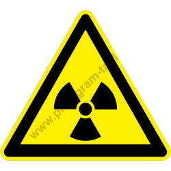 Radioaktív anyag figyelmeztető piktogram matrica