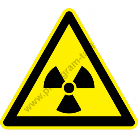 Sugárzásveszély figyelmeztető piktogram matrica