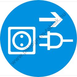 A készülék nyitás előtt áramtalanítandó munkavédelmi piktogram matrica