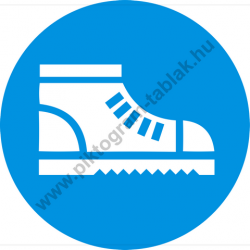 Biztonsági betétes cipő használata kötelező munkavédelmi piktogram matrica