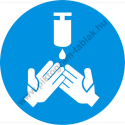 Fertőtlenítő kézmosás kötelező munkavédelmi piktogram matrica