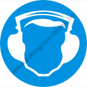 Hallásvédő használata kötelező munkavédelmi piktogram matrica