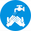 Kézmosás kötelező munkavédelmi piktogram matrica