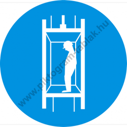 Személyfelvonó munkavédelmi piktogram matrica