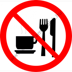 Étkezni, inni tilos tiltó munkavédelmi piktogram matrica