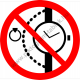 Nyaklánc, óra, gyűrű viselése tilos tiltó piktogram matrica