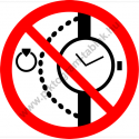 Nyaklánc, óra, gyűrű viselése tilos tiltó munkavédelmi piktogram matrica