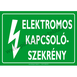 Elektromos kapcsolószekrény villamossági piktogram tábla