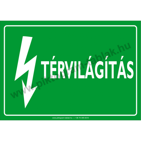 Térvilágítás villamossági piktogram tábla