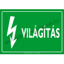 Világítás villamossági piktogram tábla