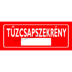 Tűzcsapszekrény tűzvédelmi piktogram tábla