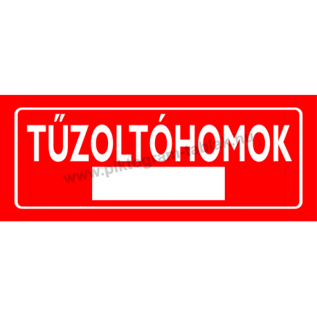 Tűzoltóhomok piktogram tábla