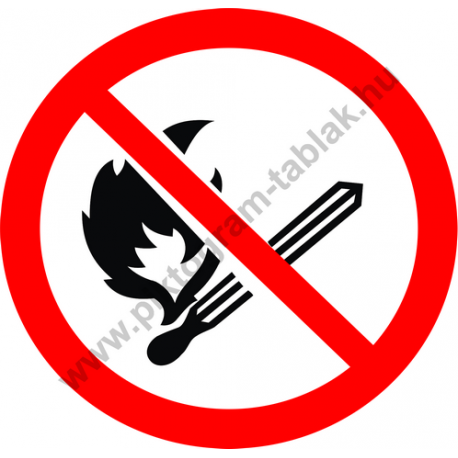 Nyílt láng használata tilos tűzvédelmi piktogram matrica