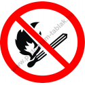 Nyílt láng használata tilos tűzvédelmi piktogram matrica