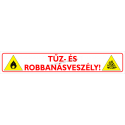 Tűz és robbanásveszély tűzvédelmi piktogram tábla