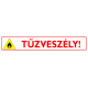 Tűzveszélyes piktogram tábla