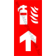 Utánvilágító tűzoltókészülék felfele tűzvédelmi piktogram tábla