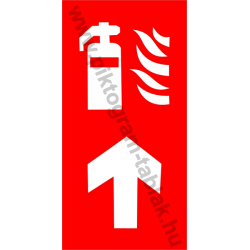 Utánvilágító tűzoltókészülék felfele tűzvédelmi piktogram tábla