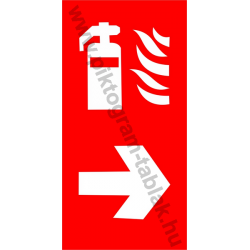 Tűzoltókészülék jobbra tűzvédelmi piktogram tábla