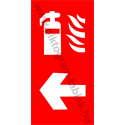 Tűzoltókészülék balra tűzvédelmi piktogram tábla