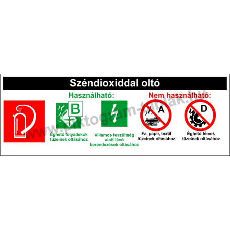 Széndioxiddal oltó piktogram tábla