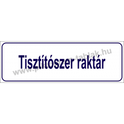 Tisztítószer raktár HACCP tábla